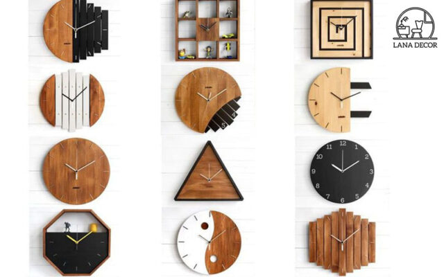 các mẫu đồng hồ treo tường bằng gỗ đẹp